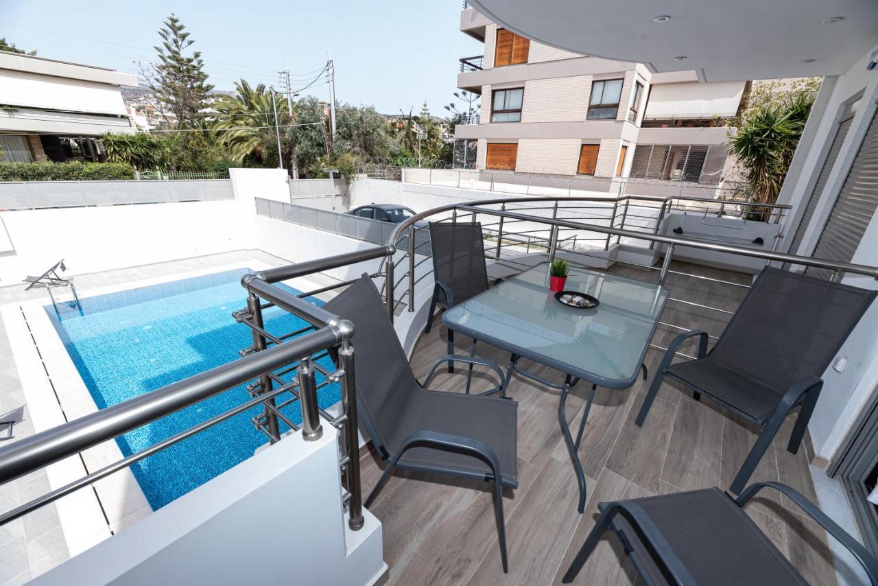 Design Apartment With Swimming Pool Near The Beach Atény Exteriér fotografie